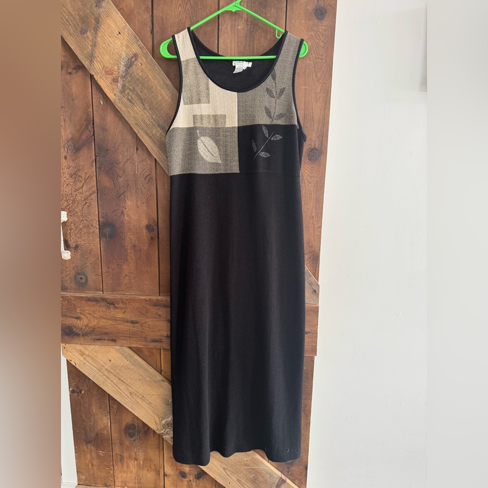 Coldwater Creek Black and Cream Maxi Dress